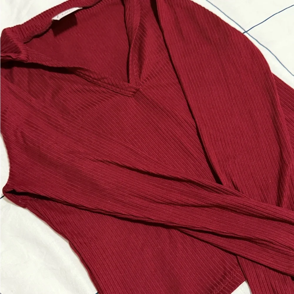 Burgundy Ribbed Top - Picture 1 of 6
